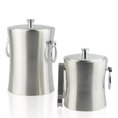 China Amazon Viable Hot Selling Stainless Steel With Clips And Holders And Lid Wine Bucket Wall Wine Ice Bucket Double Champagne Bucket for sale