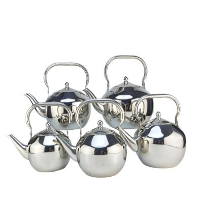 China Factory Direct Commercial Sustainable Turkish Style 201 Stainless Steel Arabic Teapot 1.2/1.5/2/3/4L Kettle for sale