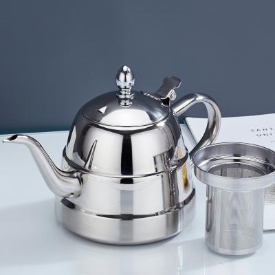 China Viable High Quality Stainless Steel With Filter 1.0/1.5L Teapot Brewing Kettle Gooseneck Coffee Pot For Induction Cooker for sale