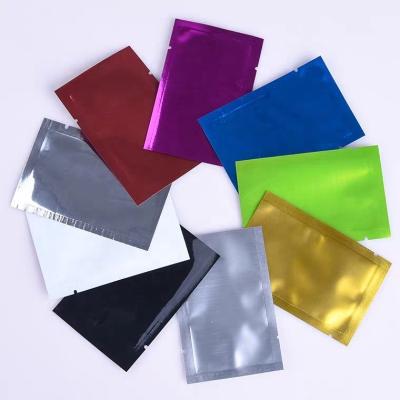 China Moisture Proof Aluminum Foil Three Side Seal Coloful Mylar Food Grade Flat Bags With Tear Notches For Powder Packing for sale