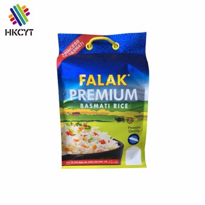 China 10kg basmati rice moisture proof packing bag /stand up pouch with zipper for packaging rice/plastic rice ziplock bag with handle for sale