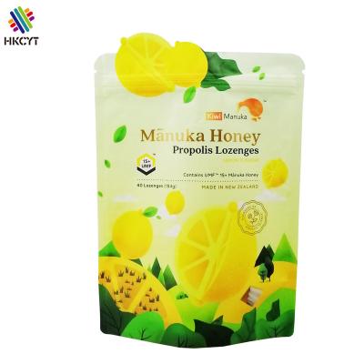 China Custom Special Shaped Food Pouch Ziplock Plastic Bags With Logos Edible Plastic Fruit Honey Sachet Packaging for sale