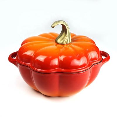 China Metal 24 cm Cast Iron Enamel Pumpkin Cooker for sale