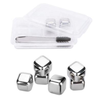 China Sustainable 9 Pcs Set 25mm 304 Stainless Steel Whiskey Cooling Reusable Ice Cubes for sale