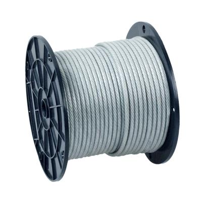 China Construction Galvanized Steel Wire Rope Steel Cable 7*7 7*19 3mm 4 mm for sale