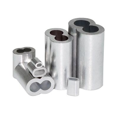 China Aluminum Wire Rope Fittings DIN 3093 Socket US Type 8 Form Double Hole Ferrules Aluminum Wire Rope Socket Connector for sale