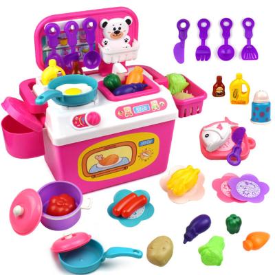 China Plastic Light Weight Plastic Buffets Toys Set With Foods And Tableware for sale