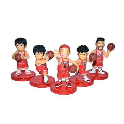 China Cartoon toy 8cm A set 6 pcs with color box sakuragi hanamichi Kaede Rukawa Anime toy slam dunk slam dunk figure for sale