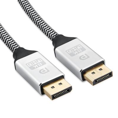 China Video Game Player Enersmart 8K DisplayPort Cable 6.6ft UHD DisplayPort 1.4 Male to Male Nylon Braided Cable, 7680x4320 Resolution, 8K@60Hz for sale