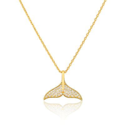 China TRENDY Fashion new 18K gold plated Mermaid Tail stone charm necklace for sale