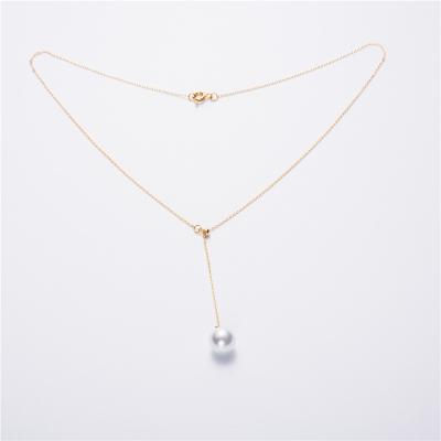 China TRENDY Various specifications 18K gold plated Y shape imitation pearl drop necklace for sale