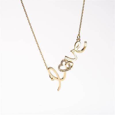 China TRENDY Modern design 18K gold plated Love forever letter charm necklace for sale