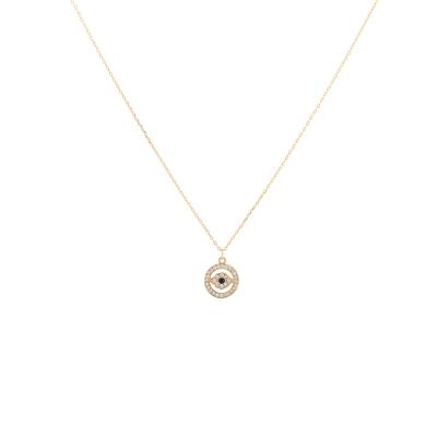 China TRENDY Support customization 18K gold plated demon eye circle pendant necklace for sale