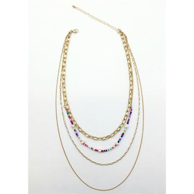 China TRENDY Stylish and elegant GOLD PLATING Sead bead pearl layered necklace set for sale