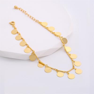 China TRENDY Great material Engagement Anniversary gift Disc stick chain anklet for sale