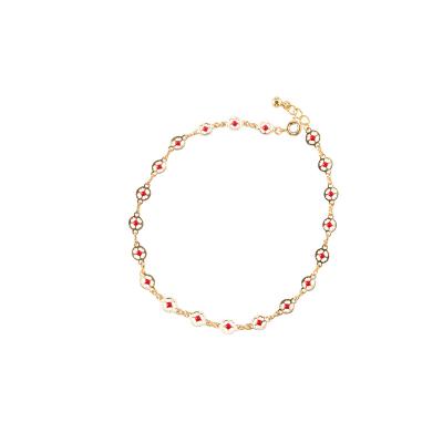 China TRENDY Durable in use Antique coin epoxy rounded bead chain anklet for sale