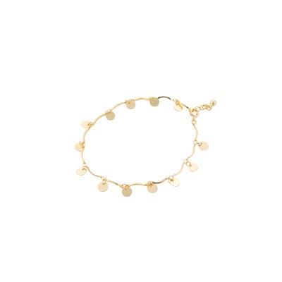 China TRENDY 18K GOLD PLATED 8.25 inches+2 inches extension Disc stick chain anklet for sale