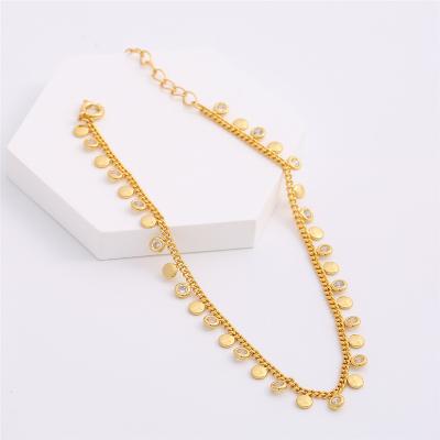 China TRENDY Great material Disc crystal statement beaded disc chain anklet for sale