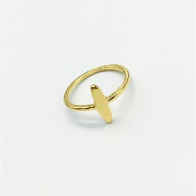 China TRENDY Stylish and elegant SIZE 7 18K gold plated Well polished oval ring for sale