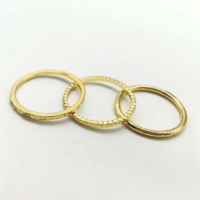 China TRENDY Even coloring 100% ZINC ALLOY 18K gold plated hammered circle ring set  ring for sale