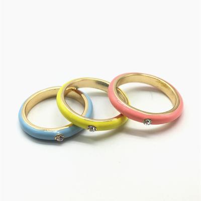 China TRENDY A variety styles GOLD/MULTI Triple eye epoxy ring multi colored ring set for sale