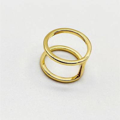 China TRENDY Wide applicability 18K gold plated well polished Parallel line ring for sale