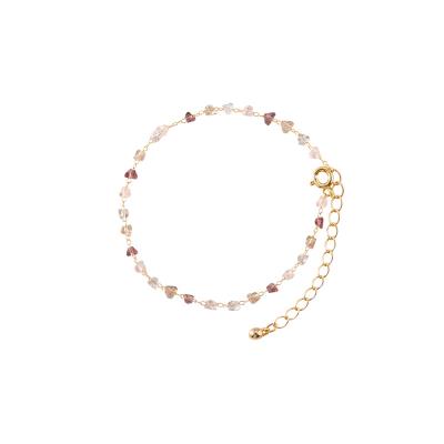 China TRENDY Cheap personalized GOLD/MULTI Pastel beaded chain glass bead bracelet for sale