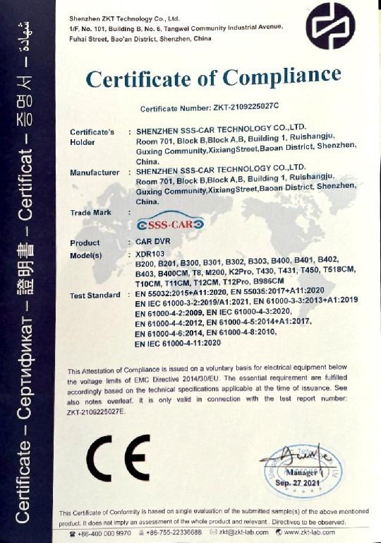 CE - Shenzhen Sss-Car Technology Co., Ltd.