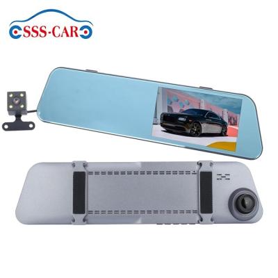 China WDR 4.5 Inch Full Hd 1080P Front And Back Double Lens Smart Dual Lens CAR DVR Recording Rearview Mirror Dash Cam 2 Channel Dashcam for sale