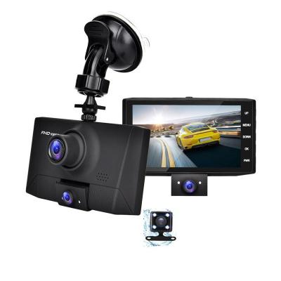 China NIGHT VISION 4 inch car dvr camera dash cam 1080p front and inside lte 3 channel dashcam 3 lens dash cam for sale