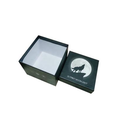 China Biodegradable Black Packaging Paper Cup Gift Box Custom Square Cardboard Box With Lid 20x20x10 for sale