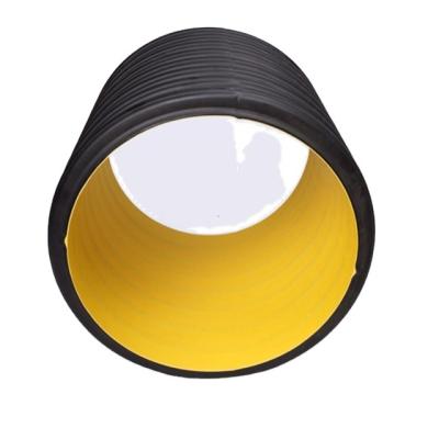 China Corrosion Resistant Black / Yellow HDPE Double Wall Corrugated Pipe for sale