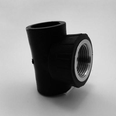 China Used for hot water pipe cast iron butt fusion connection hdpe pipe 40mm pe pipe fitting pipe fittings striped tee for sale