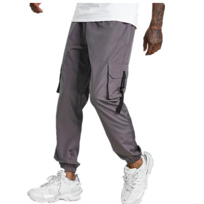 China Factory Custom LOGO Sports Track Pants Men Cargo Gyms Breathable Pocket Joggers Polyester Mens Trousers High Quality for sale