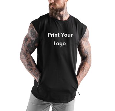 China China factory wholesale price men's cotton men's cotton empty sleeveless t-shirt summer training tank top casual simple custom thin vest Anti-wrinkle for sale