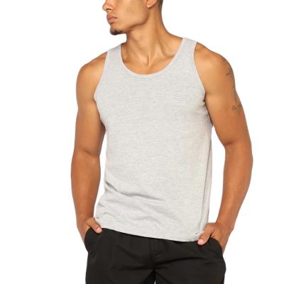 China New Summer Anti-Wrinkle Fashion Men's White Logo Printing Plain Cotton Sport Vest Casual Quick Dry T-shirt Muscle Tank Top Man for sale