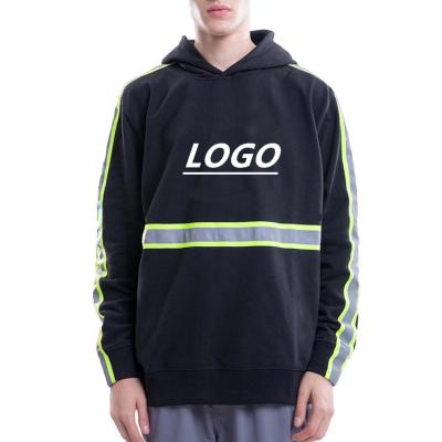 China Reflective Oversized Hoodies Hip Hop Streetwear Logo Men Casual Pullover Plus Size Breathable Custom Made Hoodie Wholesale for sale