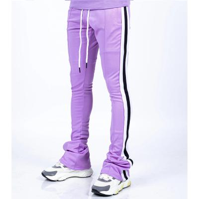 China Wholesale Custom Logo Printed Men's Cargo Jogger Breathable Sports Tracksuit Sides Striped Pants Plus Size Trousers for sale