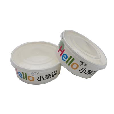 China Custom Printed Disposable Paper Soup Bowl Salad Bowl Disposable Hot Paper Bowl With Lid for sale