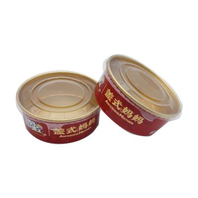 China 750ml Salad Bowls Food Bowls Container Disposable Ripple Kraft Paper Disposable Custom Printing Bowl for sale