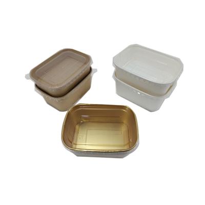 China Custom Cheap Disposable Square Biodegradable Food Wrapping Paper Square Rectangle Paper Salad Bowl for sale