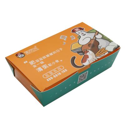 China Wholesale Disposable Fruit Lunch Salad Rectangle Custom Hot Selling Take Out Packaging For Food Packaging Paper Box for sale