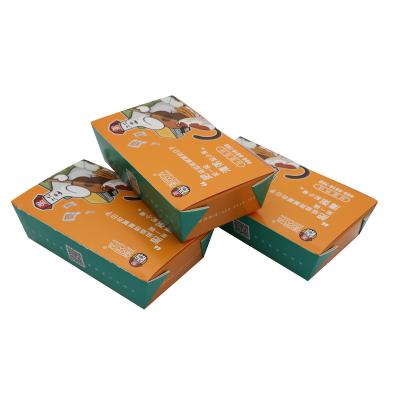 China Disposable Explosive Sales Recycled Raw Material Rectangle Salad Fruit Lunch Catering Disposable Fast Food Wrapping Paper Box for sale