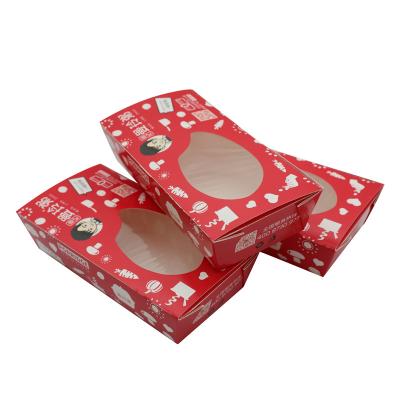 China Wholesale Custom Disposable Recycled Raw Material Rectangle Salad Fruit Bowl Disposable Food Packaging Wrapping Paper Takeout Box for sale