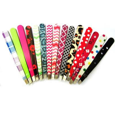 China Free sample custom stainless steel printing nagelknipper high quality stainless steel eyebrow tweezers for sale