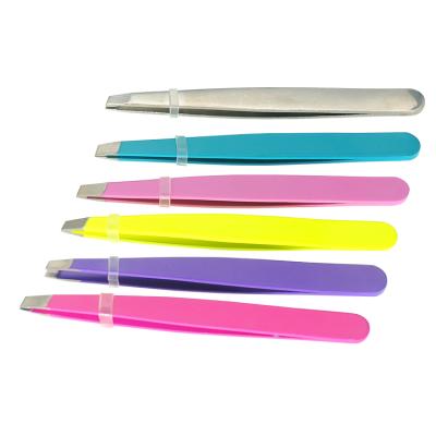 China Wholesale Custom Eyebrow Private Label Stainless Steel Eyebrow Tweezers for sale