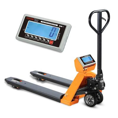 China Hotels 2 ton 3 ton manual scale pallet truck hand pallet truck with scale for sale