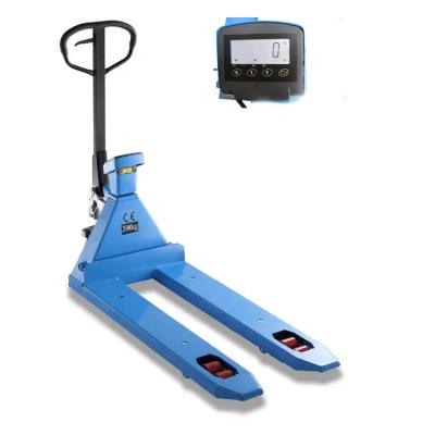 China Hotels manual scale pallet truck 2 ton 3 ton hand pallet truck with scale for sale