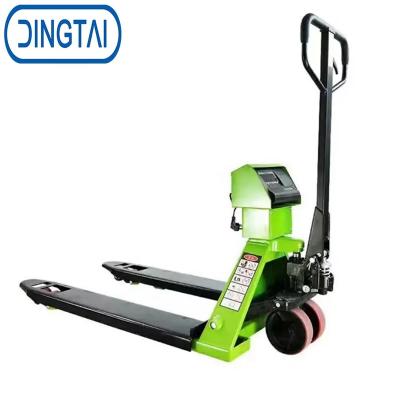 China Hotels Factory Price Scale Pallet Truck Manual Hand Pallet Truck With Scale for sale