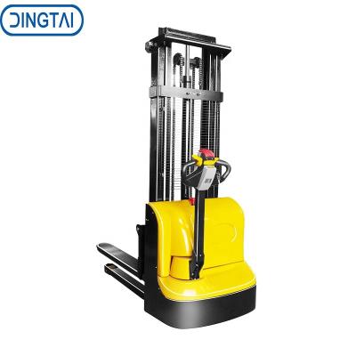 China Hotels 4 Meters Lifting Truck Full Electric Pallet Stacker Electric Stacking Forklift Walking Type for sale